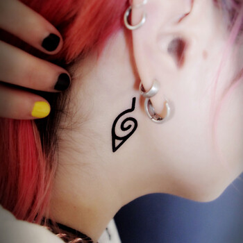 (一份五张)纹身贴男女防水隐形遮痕纹身贴纸仿真家居装饰贴 火影标志