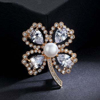 法卡曼facaman品牌四叶草胸针女配饰镂空胸花欧美披肩扣开衫毛衣服饰