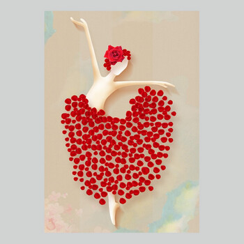 现代简约抽象芭蕾舞花瓣人物装饰画心客厅沙发背景挂画打印画芯 1 40