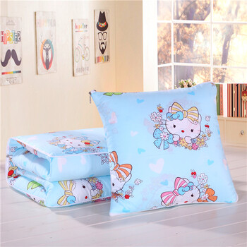 
                                        君爱家纺抱枕被靠垫两用被小被子午休被枕头被 KT猫蓝 40*40cm                
