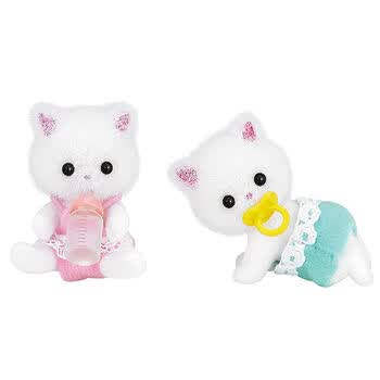 森贝儿家族 公仔宝宝系列 双胞胎宝宝 女孩过家家玩具 波斯猫双胞胎