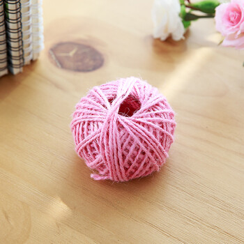 麻线diy手工辅料粗装饰照片夹子绳子细麻绳礼品捆绑绳 浅粉色 100米