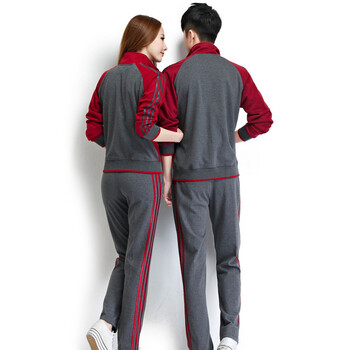 2015新款春秋情侣装运动服套装长袖外套男女装卫衣8826 深灰女 XL