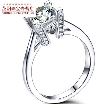 HW字母仿真钻戒仿真仿真钻石戒指女戒1克拉