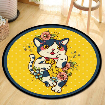 宠物狗地垫 来图定制宠物地垫 卡通圆形地垫pet mat l ym-22 60cm圆