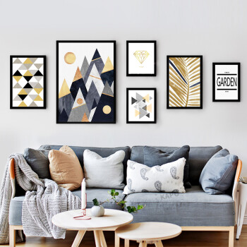 客厅装饰画现代简约组合画创意组合挂画餐厅卧室抽象沙发背景墙画 s款