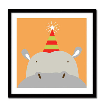 动物连连看卡通图数码油画装饰diy b004河马 20*20订好内框