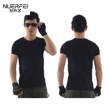 16武警体能服特种兵美国户外军装短袖男夏季黑色弹力紧身圆领t恤修身