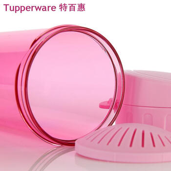 特百惠Tupperware正品茶韵随心杯500ml塑料带盖带茶隔运动水杯子学生水杯儿童水杯 蓝色+新粉色