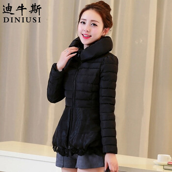 迪牛斯2015秋冬新款 立领女装短款外套棉服女修身小棉袄 白色 XL