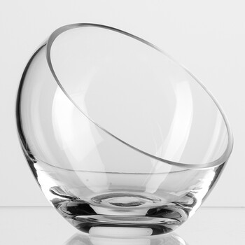 水果盘斜口加厚透明玻璃碗美式蜡烛台微景观装饰品摆件多肉养殖盆