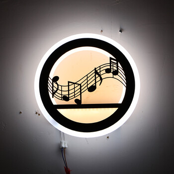 壁灯客厅灯卧室结婚装饰led创意背景墙调光艺术灯饰 音乐符号-标配版