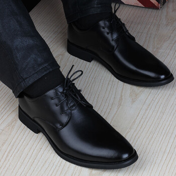 2018新款正品旗舰店皮鞋男男士皮鞋男青年黑色尖头百搭英伦商务正装男