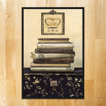 k-s 三联客厅抽象花瓶书籍装饰画有框画 pa2232 40*60