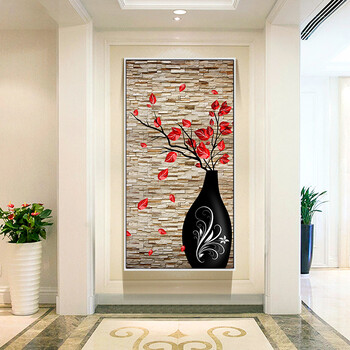 玄关装饰画 走廊竖版挂画 现代简约过道玄关墙面装饰过道装饰壁画