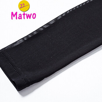 Matwo 新款小衫2015秋装修身显瘦印花大码雪纺衫长袖镶钻网纱打底衫 黑色 3XL