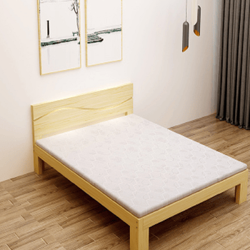 5m1.2简易单人双人床 纯实木款30高 加床垫不带抽屉 1500x2000