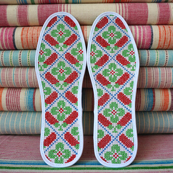 十字绣鞋垫绣好的成品纯手工制作男女六层全棉布刺绣按摩吸汗防臭 004