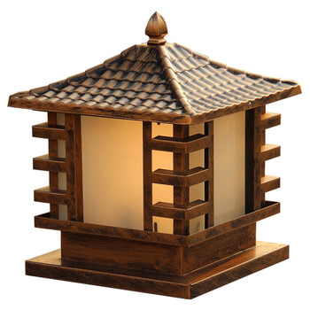 花园方小区工程户外防水接电门院柱子围墙灯 接电款:瓦顶20*20cm黑色