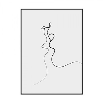 北欧风格现代简约客厅背景墙装饰画卧室挂画抽象人物线条 第六幅 50*