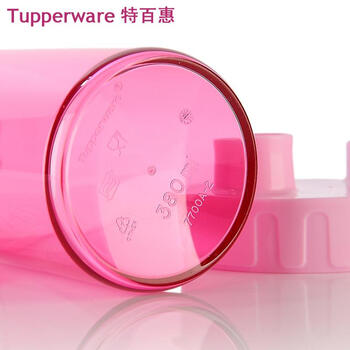 特百惠Tupperware正品茶韵随心杯500ml塑料带盖带茶隔运动水杯子学生水杯儿童水杯 蓝色+新粉色