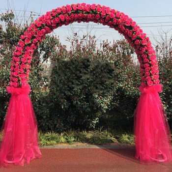 花门 幸福门 婚庆绢花拱门花门开业喜庆绢花拱门雪纱花门花架开业拱门