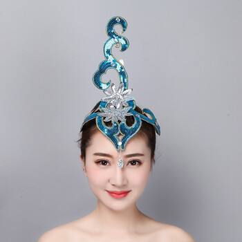 新款开场舞蹈头饰演出头饰舞蹈头饰女显高夸张多色古典舞头花头饰