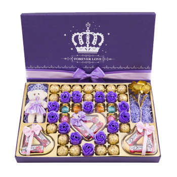 德芙巧克力礼盒糖果教师节生日礼物女生送老师女友老婆表白零食大礼包 紫色大礼盒