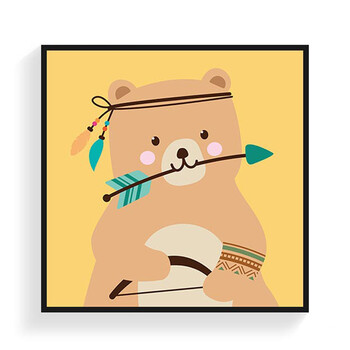 智汇 儿童房装饰画 个性卡通动物挂画现代简约卧室床头装饰画幼儿园