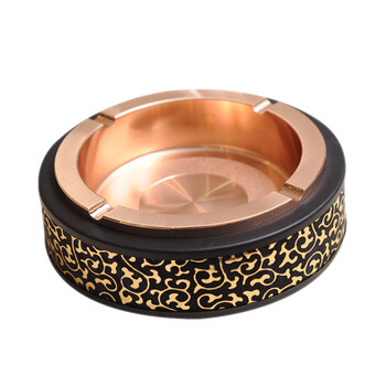 大号祥云烟灰缸不锈钢创意欧式会所烟灰缸ktv时尚金属烟缸 大号金色