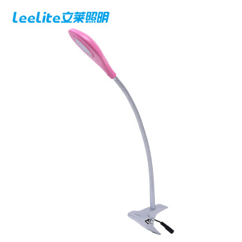 立莱台灯 LED护眼夹子卧室床头小灯 儿童学生学习读书防近视阅读灯 工作办公长臂简约柔和光 飞扬B粉色