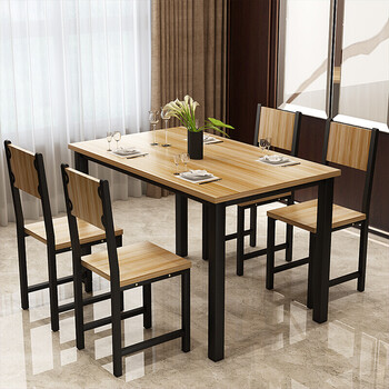 简易餐桌椅组合四人简约现代饭桌快餐厅早餐饭店小吃面馆员工食堂 长