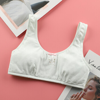 女孩发育期内衣文胸9/11/12/13/14/15岁初高中生少女学生小背心 绿色