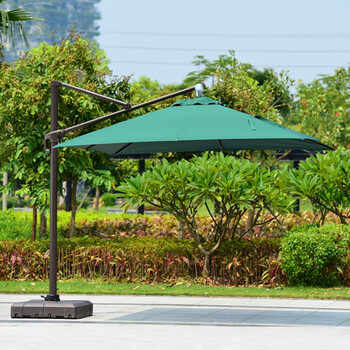 户外伞庭院遮阳伞大号罗马伞大型室外露台摆摊折叠大太阳伞 方形3m墨