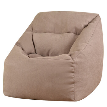 可拆洗布艺单人小户型客厅卧室休闲懒人沙发椅 咖啡色 eps颗粒填充版