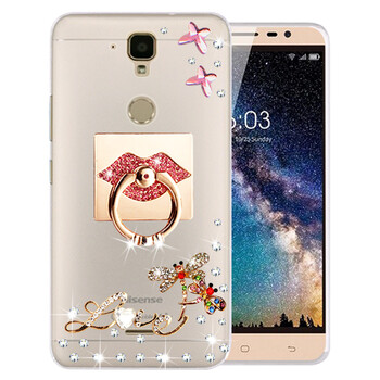 海信f23手机套海信f23m手机壳f23保护套硅胶软套水钻女 红唇支架水钻