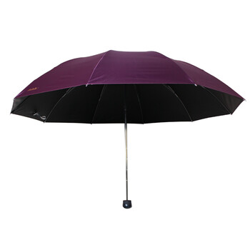 
                                        
                                                            天堂伞 三折黑胶晴雨伞防晒太阳伞遮阳伞加大经典商务伞61cm*10骨 33188E3#深紫                