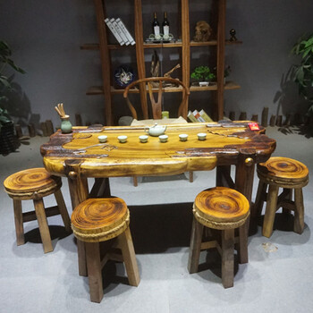 铭恒胡桃木根雕茶台天然原木茶桌实木树根茶几功夫茶海树头zb070336长