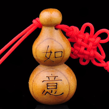 桃木葫芦中国结 挂件手机链饰品 随身携带吉祥如意平安 如意