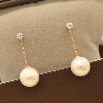 s925纯银针宋慧乔同款珍珠耳环韩国 气质 长款 吊坠 超仙流苏耳坠