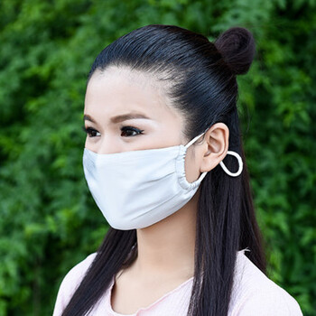 耳戴式口罩 日韩潮流男女真丝防晒夏日透气双面蚕丝口罩 耐用易清洗