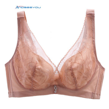 舒适大胸丰满薄款软钢圈女士内衣 聚拢调整型性感日系少女文胸 肤色