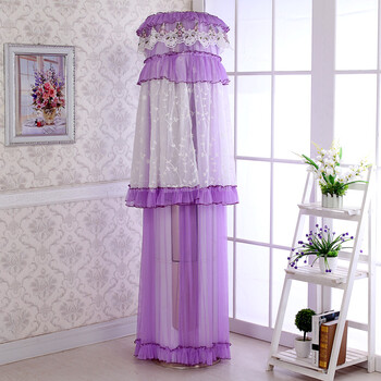 【 送遥控器套】圆柜机空调罩圆形立式开机不取防尘罩 一枝独秀紫色