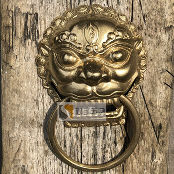 仿古中式大门拉手/纯铜门环/狮子头兽头/大门配件门环定制包铜门 金