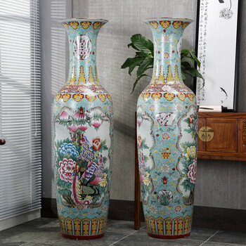景烨景德镇陶瓷花瓶 家居装饰大号瓷瓶摆件 客厅落地开业1米瓷器落地