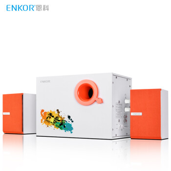 恩科（ENKOR）P111PLUS 多媒体2.1木质音箱低音炮电脑笔记本音响 橙色