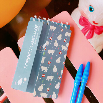 可爱卡通笔记本学生规划行程本口袋小本子随身便携记事本 白熊皮球