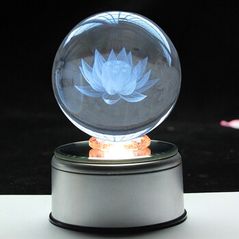 水晶球女生走心生日礼物送女友闺蜜浪漫礼品diy音乐盒 莲花18曲 礼盒