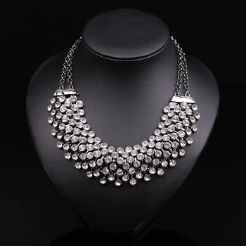 韩国春夏新款气质珍珠短锁骨项链 欧美夸张时尚女配饰装饰毛衣链 枪