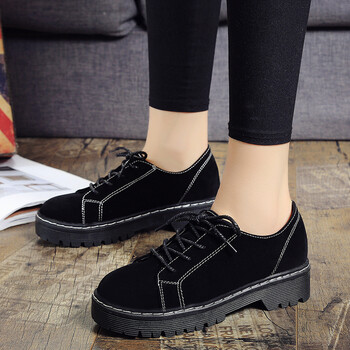 高中学生女皮鞋春秋季韩版百搭厚底小皮鞋英伦原宿风少女中跟单鞋